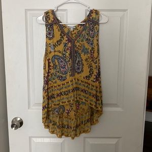 Mustard Yellow Paisley Dressy Tank